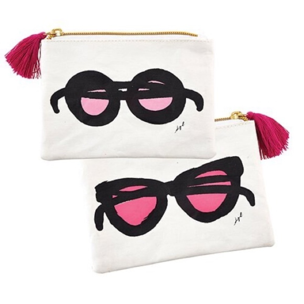 NWT Santa Barbara Design Studio | White Rose Glasses Coin Purse